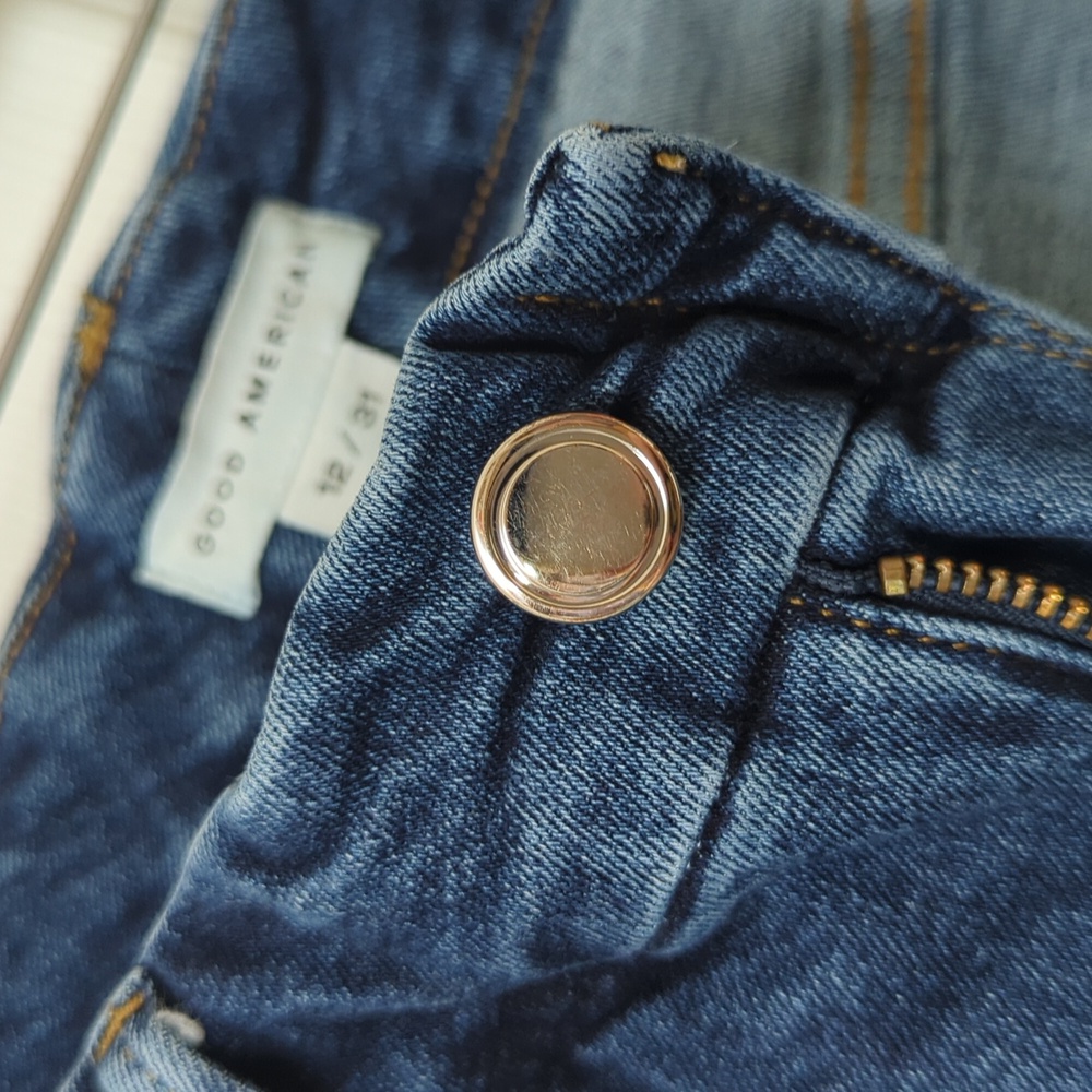 Good American Good Legs Dark Wash Mid Rise Ankle Cropped Skinny Jeans 12/31 - Picture 10 of 15